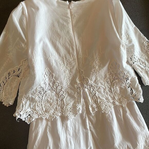 Saks 5th Avenue White Lace Romper size XS - Picture 7 of 11